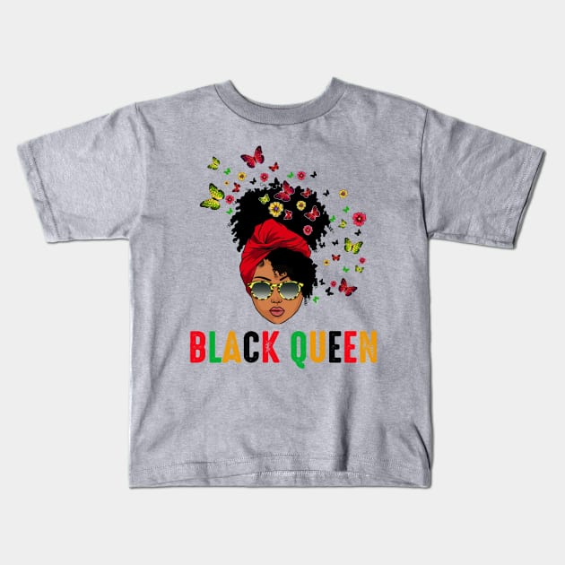 Black Queen, Melanin Queen, Black Girl Magic Kids T-Shirt by UrbanLifeApparel